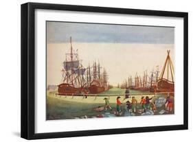 Whaling Ships at Kingston On Hull, c1780-BF Liezel-Framed Giclee Print