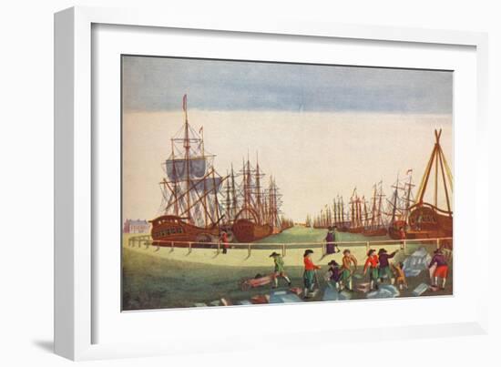 Whaling Ships at Kingston On Hull, c1780-BF Liezel-Framed Giclee Print