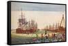 Whaling Ships at Kingston On Hull, c1780-BF Liezel-Framed Stretched Canvas