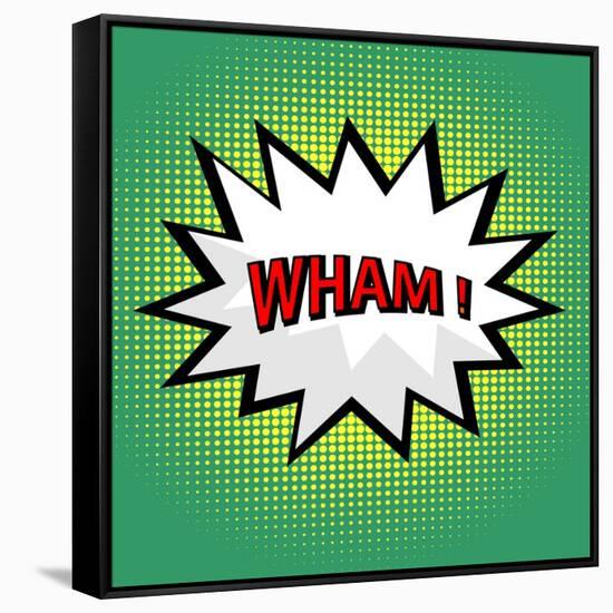 Wham! Comic Cloud in Pop Art Style-PiXXart-Framed Stretched Canvas