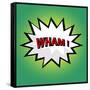 Wham! Comic Cloud in Pop Art Style-PiXXart-Framed Stretched Canvas