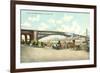 Wharf and Eads Bridge, St. Louis, Missouri-null-Framed Art Print