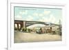 Wharf and Eads Bridge, St. Louis, Missouri-null-Framed Premium Giclee Print