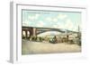 Wharf and Eads Bridge, St. Louis, Missouri-null-Framed Art Print