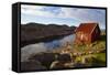 Wharf and Shed, Lindesnes Fyr Lighthouse, Lindesnes, Vest-Agder, Norway, Scandinavia, Europe-Doug Pearson-Framed Stretched Canvas