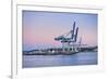 Wharf in the Harbour of Auckland, North Island, New Zealand, Pacific-Michael-Framed Photographic Print