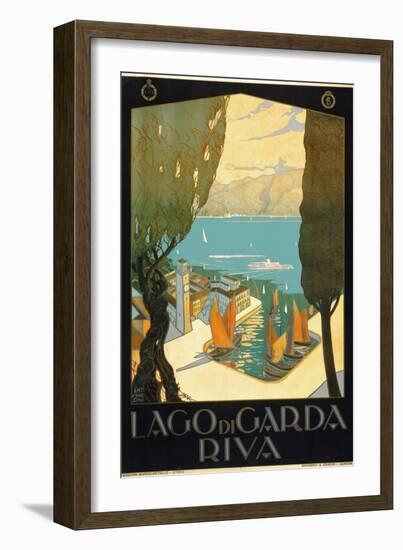 Wharf on Lake Garda Italy-null-Framed Giclee Print