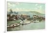 Wharf with Steamboats, Wheeling, West Virginia-null-Framed Art Print