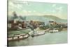 Wharf with Steamboats, Wheeling, West Virginia-null-Stretched Canvas