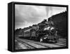 Wharton and Northern Railroad Train-null-Framed Stretched Canvas