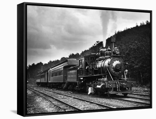 Wharton and Northern Railroad Train-null-Framed Stretched Canvas