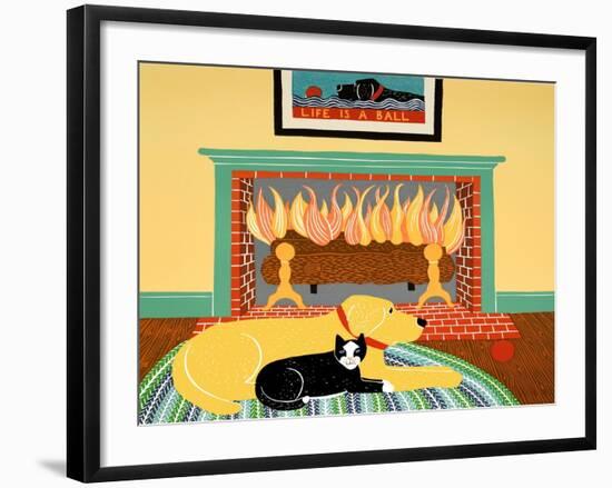 What A Ball Yellow Black Cat-Stephen Huneck-Framed Giclee Print