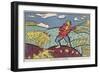 What a Boom! What a Blast There Was from the Germans at Lomza! , 1915 (Colour Litho)-Kazimir Severinovich Malevich-Framed Giclee Print