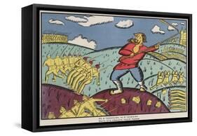 What a Boom! What a Blast There Was from the Germans at Lomza! , 1915 (Colour Litho)-Kazimir Severinovich Malevich-Framed Stretched Canvas