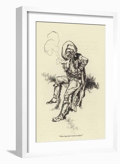 "What a Long Time it Is Since I Smoked!"-René Bull-Framed Giclee Print