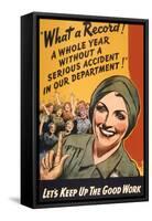 What a Record! WWII Poster-null-Framed Stretched Canvas