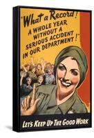 What a Record! WWII Poster-null-Framed Stretched Canvas