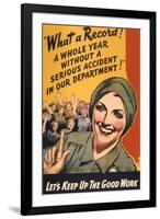 What a Record! WWII Poster-null-Framed Giclee Print