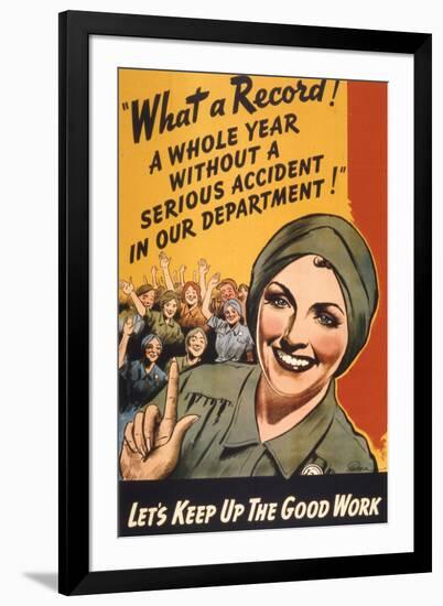 What a Record! WWII Poster-null-Framed Giclee Print