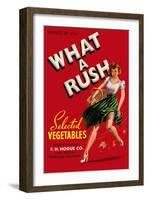 What a Rush - Vegetable Crate Label-Lantern Press-Framed Art Print