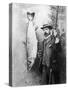 What a Whopper! a Victorian Gentleman Stands Proudly Next to the Salmon He Has Caught-null-Stretched Canvas