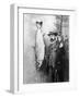 What a Whopper! a Victorian Gentleman Stands Proudly Next to the Salmon He Has Caught-null-Framed Photographic Print
