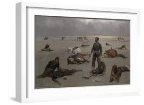 What an Unbranded Cow Has Cost, 1895-Frederic Remington-Framed Giclee Print