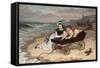 What are the Wild Waves Saying?-Charles Wynne Nicholls-Framed Stretched Canvas