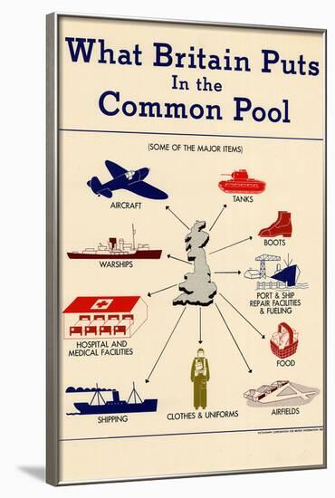 What Britain Puts in the Common Pool WWII War Propaganda Art Print Poster-null-Framed Poster