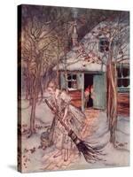 What Did She Find There But Real Ripe Strawberries. Illustration by Arthur Rackham from Grimm's…-null-Stretched Canvas