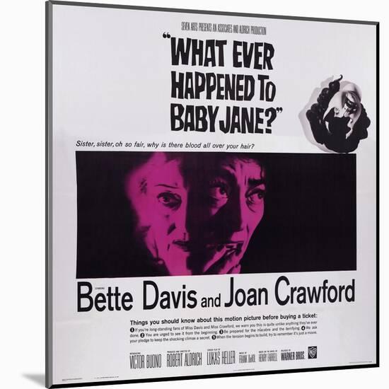 What Ever Happened to Baby Jane?, from Left: Bette Davis, Joan Crawford, 1962-null-Mounted Art Print