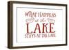 What Happens at the Lake (Ducks)-Lantern Press-Framed Art Print