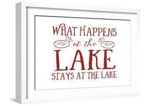 What Happens at the Lake (Ducks)-Lantern Press-Framed Art Print