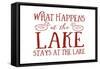 What Happens at the Lake (Ducks)-Lantern Press-Framed Stretched Canvas