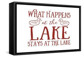 What Happens at the Lake (Ducks)-Lantern Press-Framed Stretched Canvas