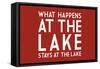 What Happens at the Lake (Red)-Lantern Press-Framed Stretched Canvas