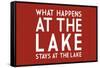 What Happens at the Lake (Red)-Lantern Press-Framed Stretched Canvas