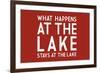 What Happens at the Lake (Red)-Lantern Press-Framed Art Print