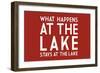 What Happens at the Lake (Red)-Lantern Press-Framed Art Print