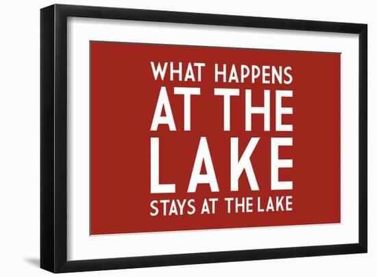 What Happens at the Lake (Red)-Lantern Press-Framed Art Print