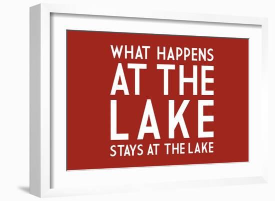 What Happens at the Lake (Red)-Lantern Press-Framed Art Print