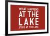 What Happens at the Lake (Red)-Lantern Press-Framed Premium Giclee Print