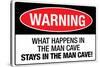 What Happens In the Man Cave Sign Poster-null-Stretched Canvas