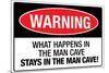 What Happens In the Man Cave Sign Poster-null-Mounted Poster