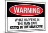 What Happens In the Man Cave Sign-null-Mounted Poster