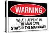 What Happens In the Man Cave Sign-null-Stretched Canvas