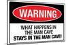 What Happens In the Man Cave Sign-null-Mounted Poster