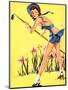 What Hoe! Gardening Pin-Up 1940-Gil Elvgren-Mounted Art Print