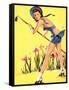 What Hoe! Gardening Pin-Up 1940-Gil Elvgren-Framed Stretched Canvas