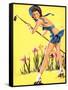 What Hoe! Gardening Pin-Up 1940-Gil Elvgren-Framed Stretched Canvas